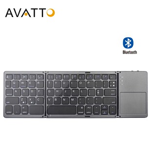 AVATTO B033 Portable thrice Folding Bluetooth Keyboard BT W