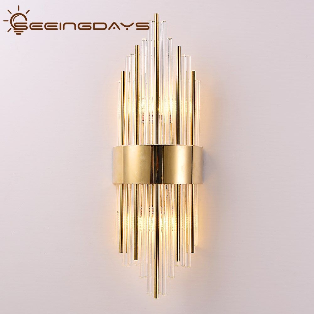 Postmodern Luxurious Glass Crystal Wall Lamps  Living Room B