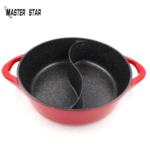 Granite Coating Sauce Pot Chinese Hot Pot 6.5L Deep Double-F