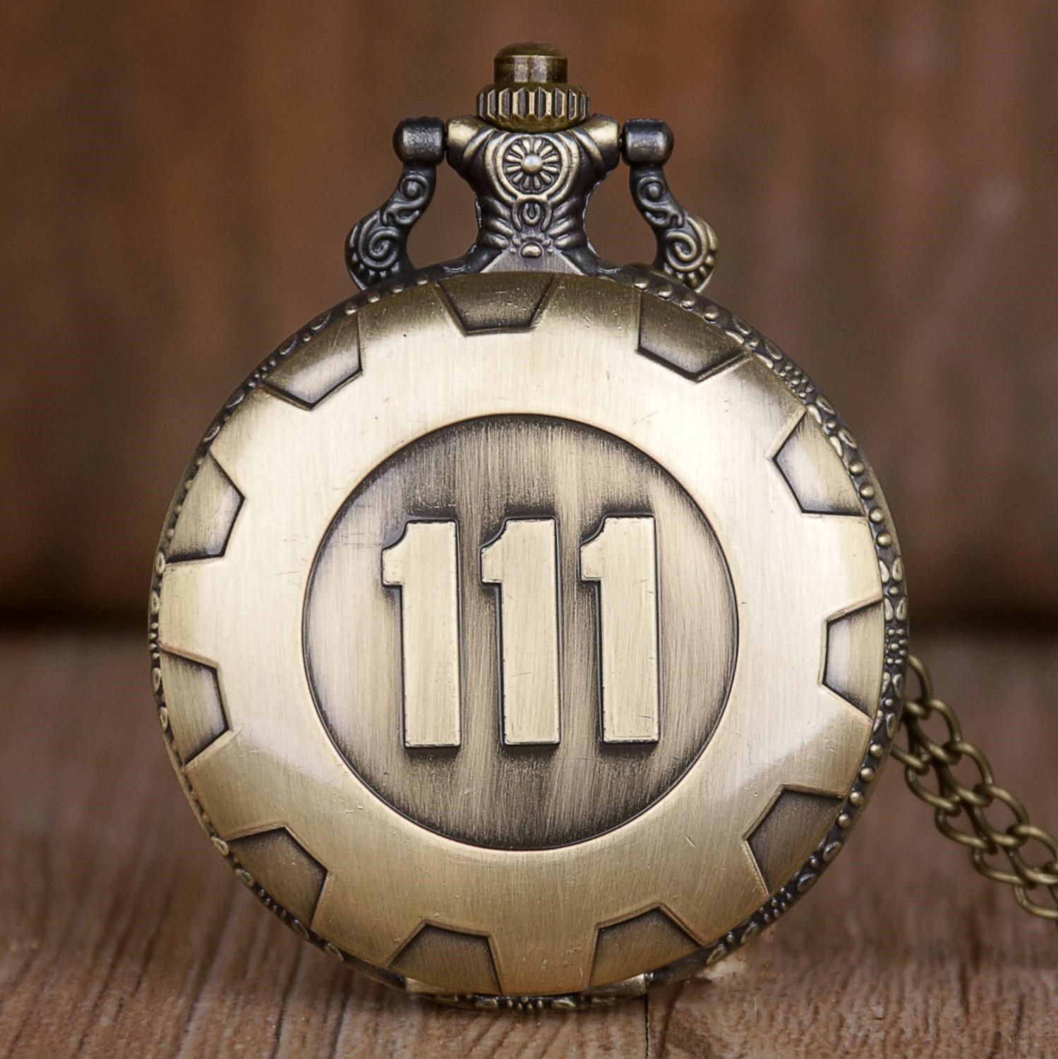 Retro Fallout 4 Vault 111 Quartz Pocket Watch Fashion Elect