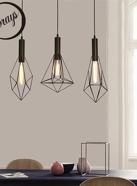 Nordic creative LEDE27 iron pendant light living room balco