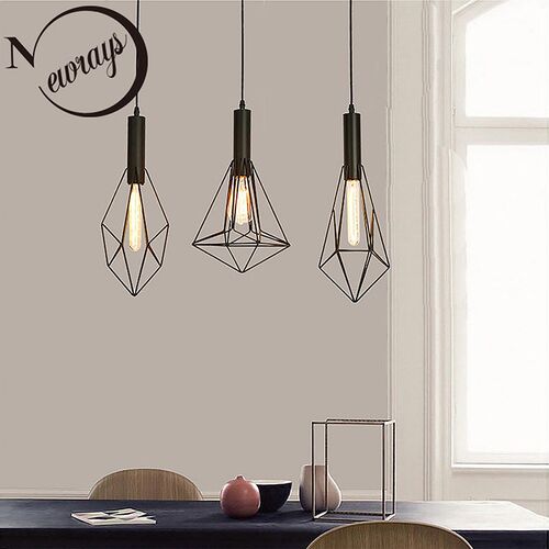 Nordic creative LEDE27 iron pendant light living room balco