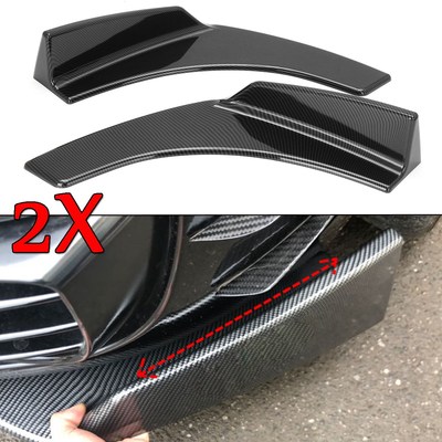 A Pair Carbon Fiber Look/Black Universal Car Front Bumper Sp