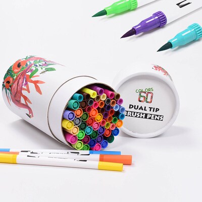 60 Colors Art Markers FineLiner Drawing Painting Pens Waterc