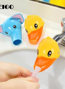 FEIGO 1Pc Cute Cartoon Elephant Bathroom Faucet Sink Extende