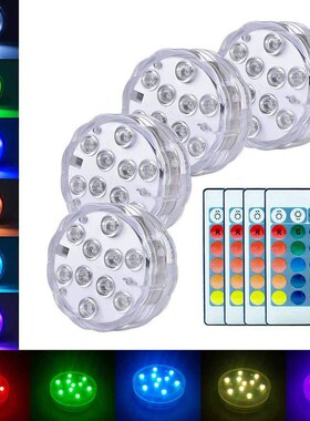 Battery Operated 10leds RGB Led Submersible Light Underwater