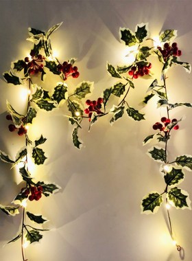 2019 NEW 2M LED String Artificial Red Holly Berry Christmas