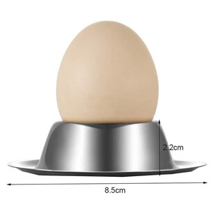 6 Pack Egg Cup Holder,Stainless Steel Egg Cups Plates Servew