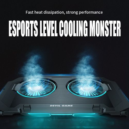Gaming Laptop Cooler two Fan Two USB Port Led RGB Lighting N
