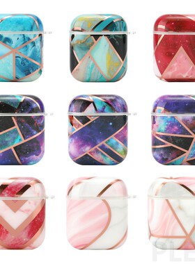 Luxury Marble Plating Pattern Headset Cover For Apple Airpo