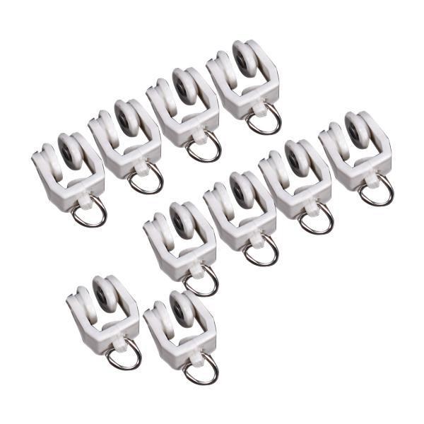 10pcs Bathroom Shower Window Curtain Track Rail Runners Slid