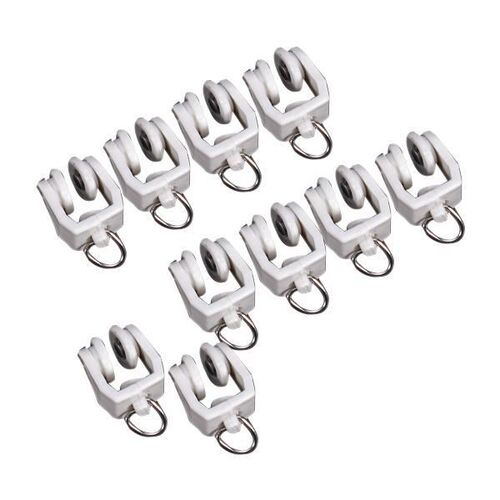 10pcs Bathroom Shower Window Curtain Track Rail Runners Slid