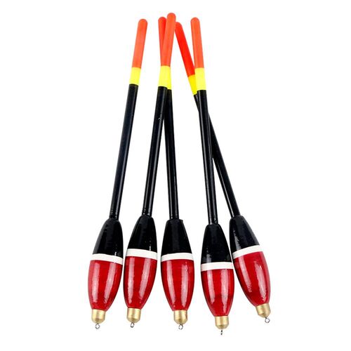 5pcs Fishing Bobber Cork Glow Balsa Wood Buoys Fishing Stop