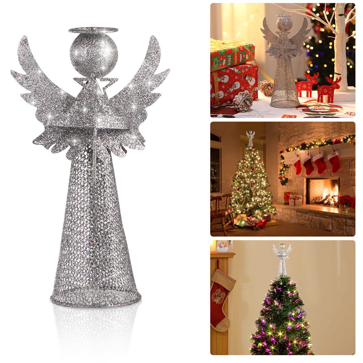 amosfun christmas tree topper angel treetop decoration angel