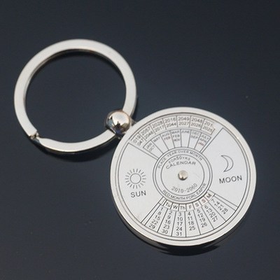 Mini Perpetual Calendar Keychain Unique Metal Keyring Sun M