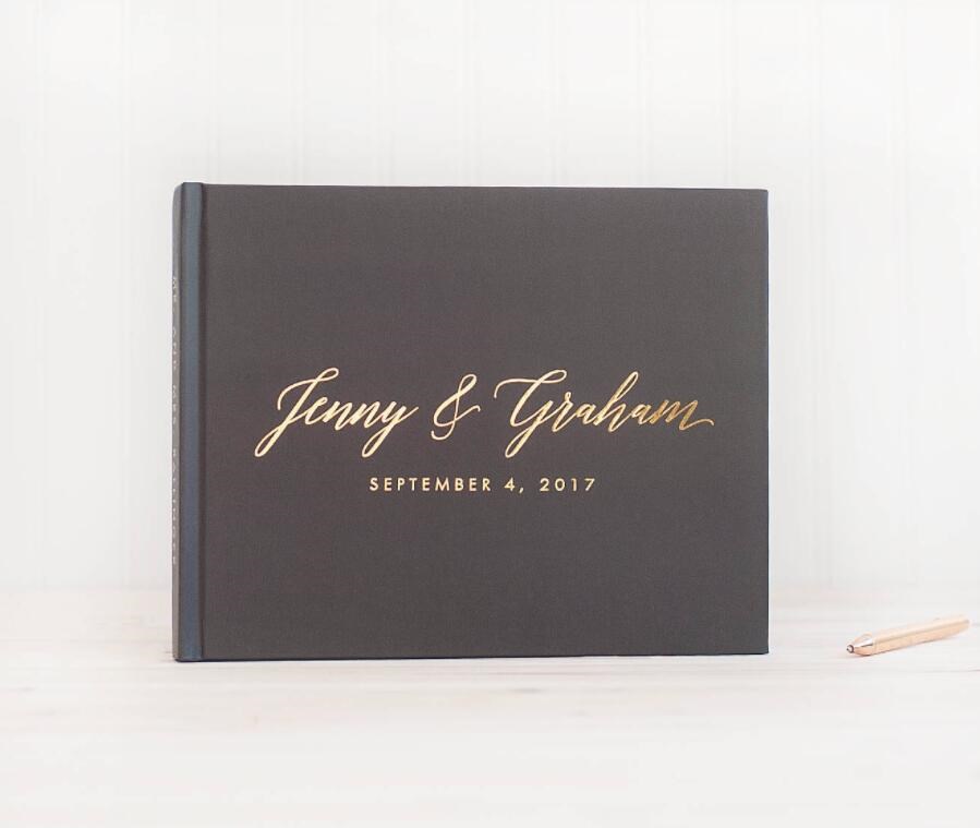 personalized names hardcover Wedding Guest Book with Real G 鲜花速递/花卉仿真/绿植园艺 花艺材料 原图主图