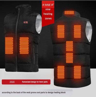 Men's Smart Area 9 Heating Vest Usb Heated Vest Double Swit