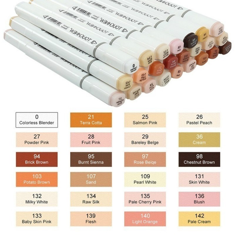 12/24 Colors Dual Headed Alcohol Brush Markers Student Kid G