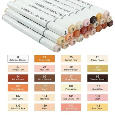 12/24 Colors Dual Headed Alcohol Brush Markers Student Kid G
