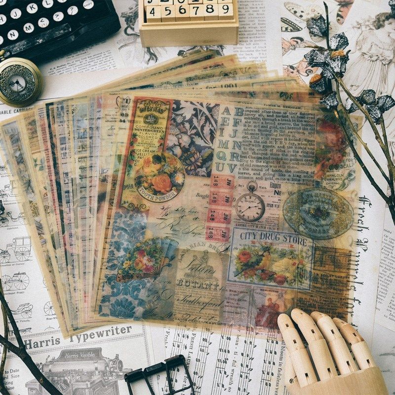 vintage pattern vellum paper for scrapbooking happy planner