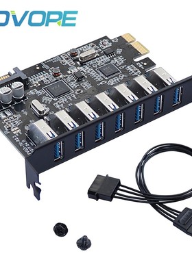 SuperSpeed USB 3.0 7 Port PCI E Express card with a 15pin S