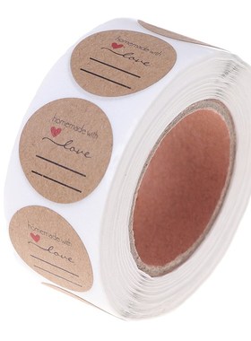 1roll DIY Hand Made Handmade With Love Label Wedding Sticke