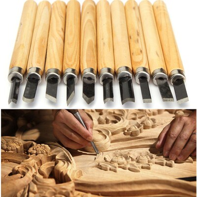 10pcs Manual Wood Carving Hand Chisel Tool Set Chisel Set Hi