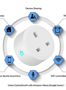 16A WiFi Smart Socket UK Plug Remote Control Monitor for IO