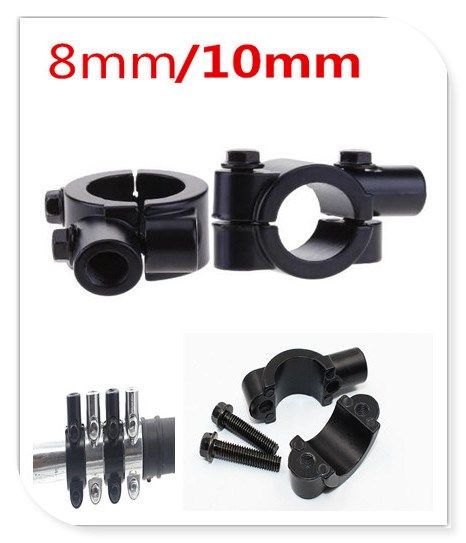 2Pc 8MM 10MM black Motorcycle Rear View Mirror Holder Adapte