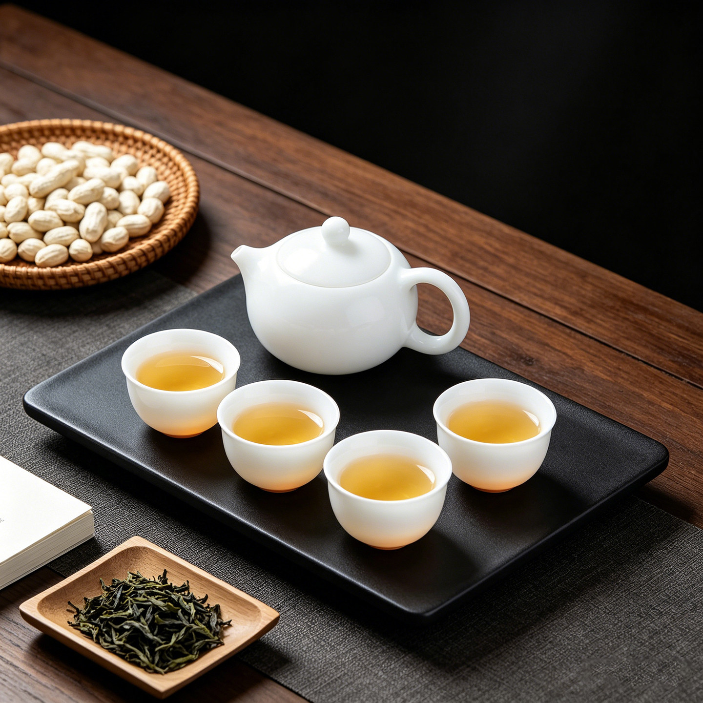 钰铨龙门旅行套装冰种玉瓷素烧润白西施壶功夫茶具泡茶壶一壶四杯