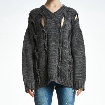 openYY 泫雅同款镂空破洞软糯宽松套头毛衣