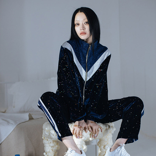 星空印花刺绣logo宽松休闲百搭直筒拖地长裤 CLUT STUDIO