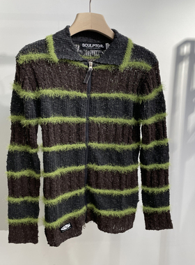 现货SCULPTOR Wendy同款双拉链针织开衫女宽松薄外套