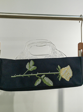 SCULPTOR 法式复古玫瑰印花手提包女小香风设计感高贵气质