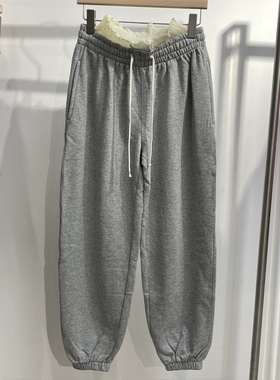 现货SCULPTOR混灰色运动裤宽松美式街头束脚卫裤小众设计