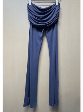 SCULPTOR 秋冬纯色低腰翻边包臀运动裤女士气质修身微喇叭裤子