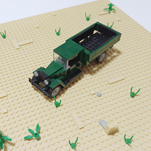 二战军事苏联战车苏联军车嘎斯AAA卡车MOC拼插积木模型带纸质图纸