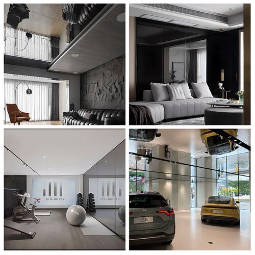 镜面装饰板竹炭木镜面板金属板碳晶板护墙板饰面板竹木纤维板吊顶