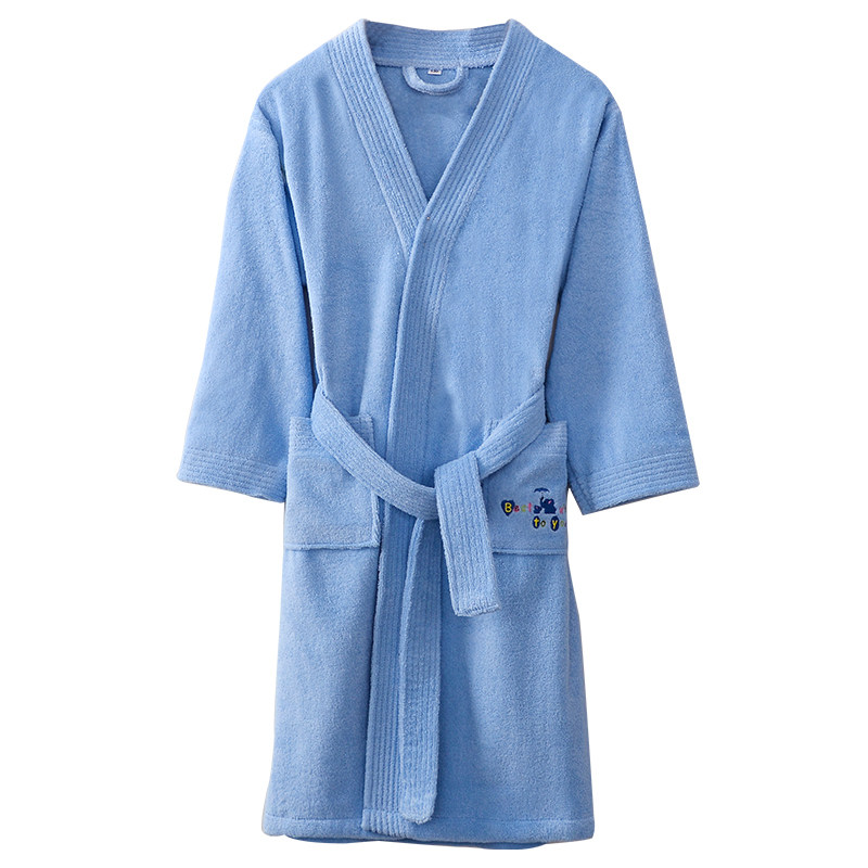 A类儿童纯棉毛巾浴袍男童女童春秋游泳吸水速干可穿浴巾浴衣睡袍