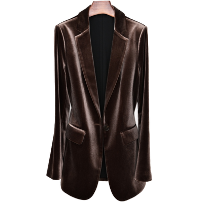 古丝2024咖色西服时尚