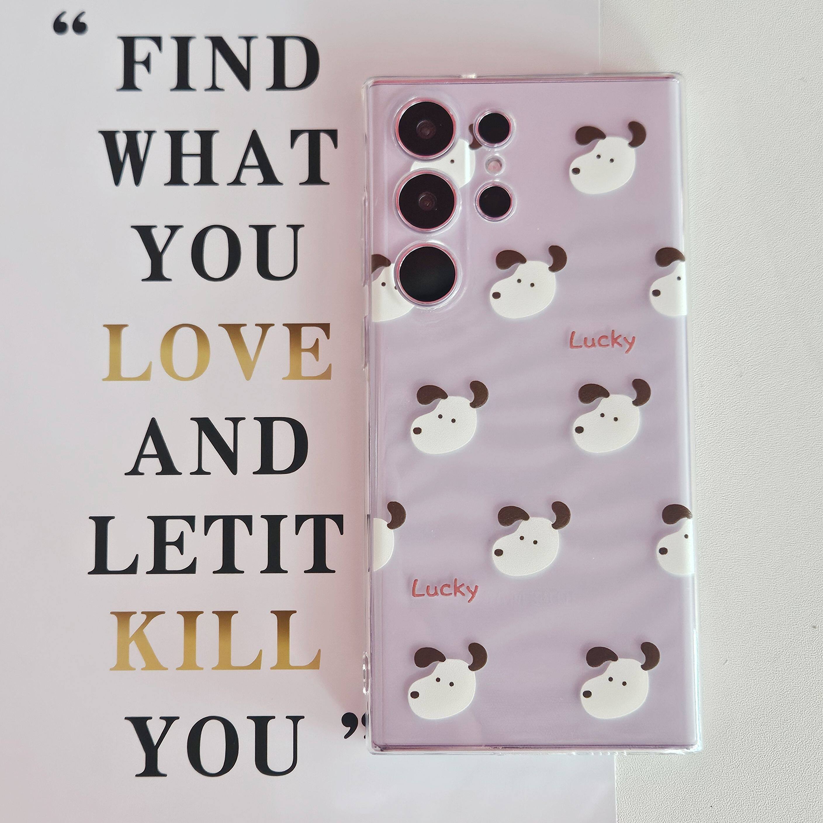 适用三星S23Ultra手机壳note20全包22+透明软S24plus日韩10+防摔保护套高级ins风小众狗狗情侣新年女款