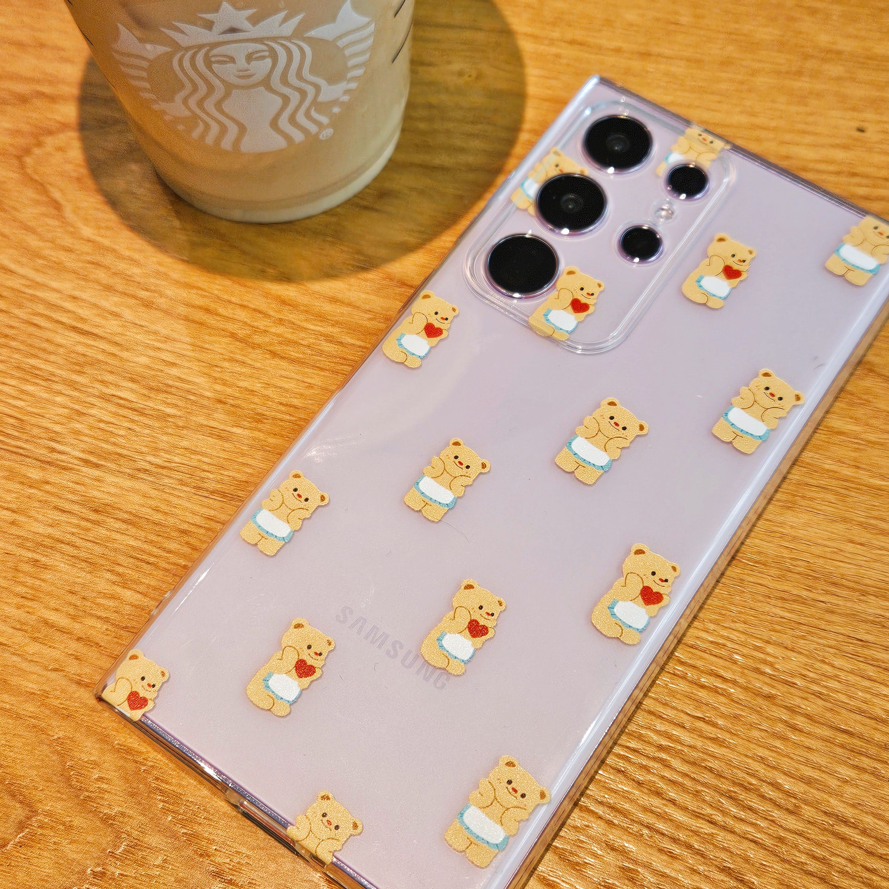 半只梨苹果三星黄油小熊 S24U小众风保护套防摔透明超薄S23手机壳