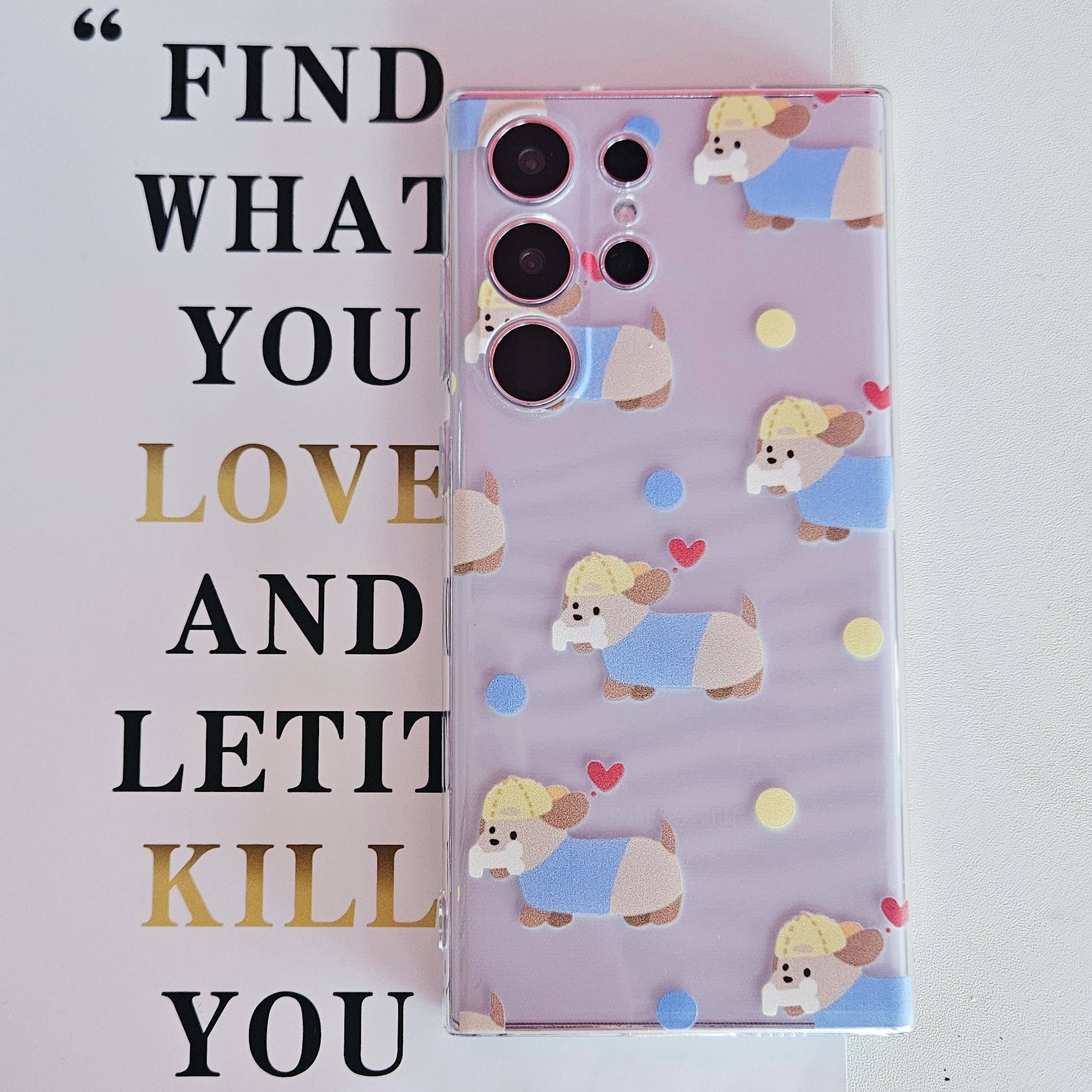 适用三星S23Ultra手机壳note20全包22+透明软S24plus日韩10+防摔保护套高级ins风小众狗狗情侣新年女款