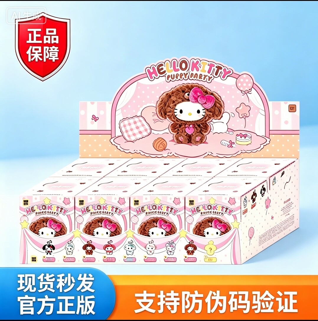 小狗派对毛绒盲盒挂饰潮玩礼物
