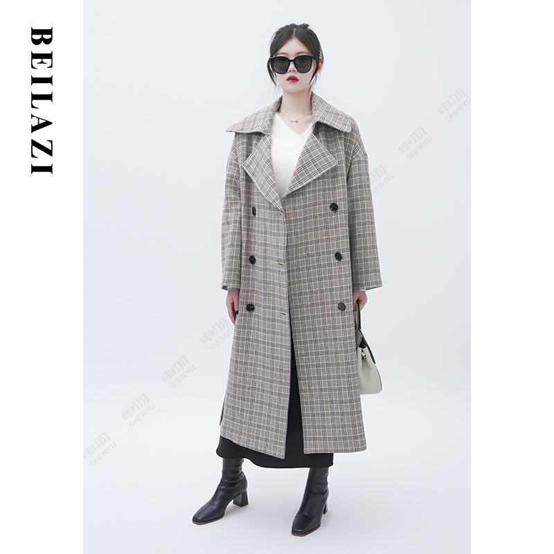 北拉子丨折叠空间丨中性欧美风百搭职场长大衣BDA3OG124