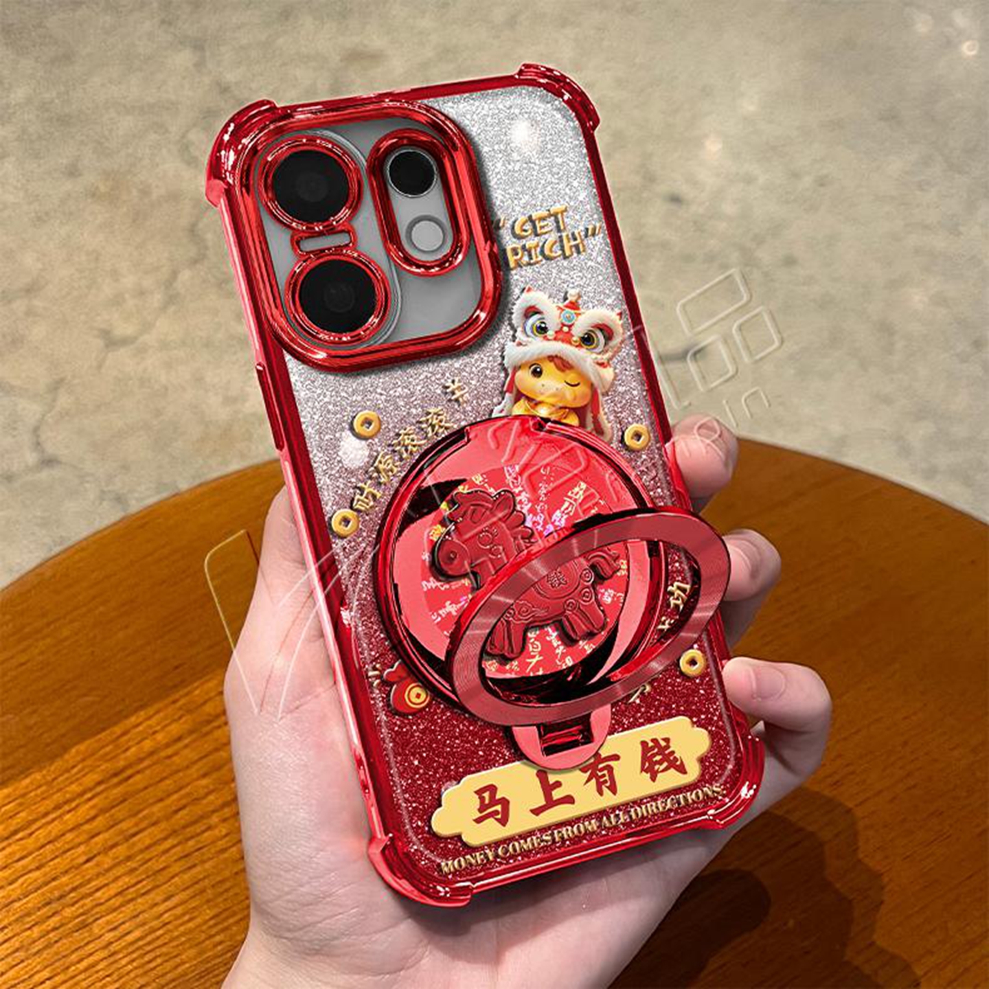 马上有钱金色细闪防摔壳适用vivos30手机壳新款简约s20/s19/s18外壳硅胶防摔马年支架s30promini手机套女款