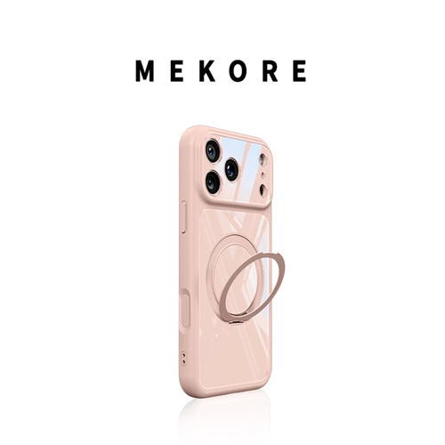 肤感支架壳适用苹果17promax手机壳新款简约纯色iPhone17/16/15外壳高颜值硅胶防摔360°旋转支架保护壳情侣