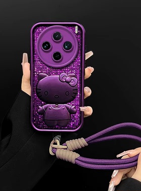 紫色闪钻亮片壳适用vivox200手机壳新款简约高级vivox100/90/x80外壳硅胶防摔网红爆款vivox200S保护套女款