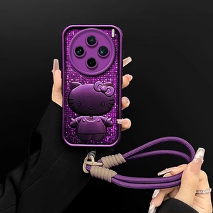 紫色闪钻亮片壳适用vivox200手机壳新款简约高级vivox100/90/x80外壳硅胶防摔网红爆款vivox200S保护套女款