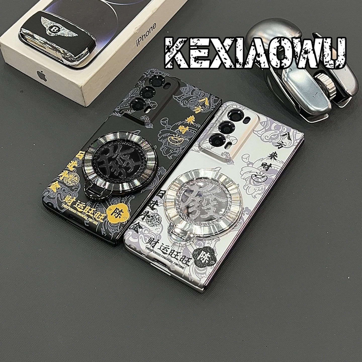 姓氏定制财源旺旺金属漆折叠适用荣耀magicV2手机壳新款高级magicVS2外壳解压發支架不撞壳防摔保护壳男款